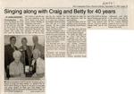 Singing along with Craig and Betty for 40 years, Community Press (2005)