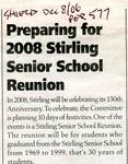 Preparing for 2008 Stirling Senior School Reunion, Shield (2006)