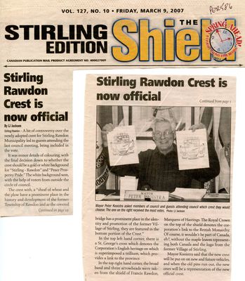 Stirling Rawdon Crest is now official, Shield (2007)