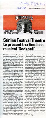 Stirling Festival Theatre to present the timeless musical &quot;Godspell&quot;, Community Press (2024)