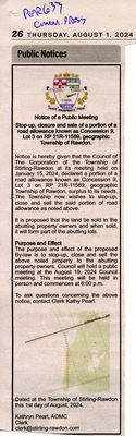 Notice of a Public Meeting, Community Press (2024)