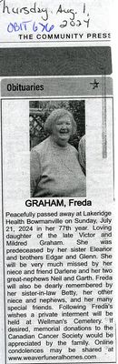 Freda Graham Obituary, Community Press (2024)