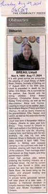 Lloyd Breau Obituary, Community Press