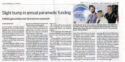 Slight bump in annual paramedic funding, Community Press (2024)