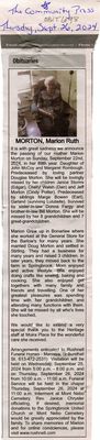 Marion Ruth Morton Obituary, Community Press