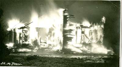 CPR section house fire, Swift Current, 1906.