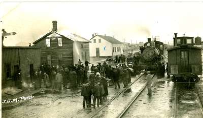 CPR bunkhouse fire in Swift Current, c. 1911.