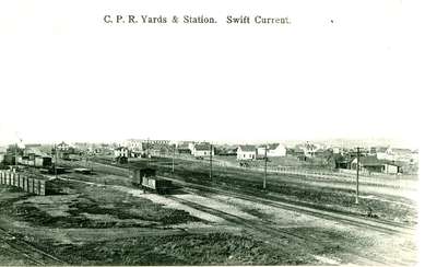 CPR yards and station, Swift Current, c. 1909.