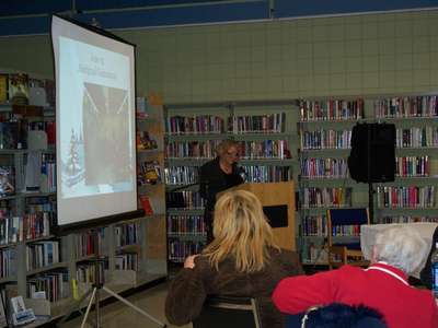 Library Board Member Edith Gibbings Speaking at the 90th Celebration of the Swift Current Public Library