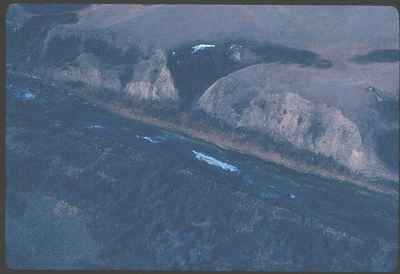 Color of Ice Downstream from Lagoon