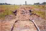 Railway tracks West of Vanguard after the flood