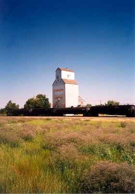 A Grain Elevator in Tompkins, Saskatchewan.