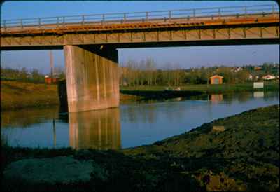 High Water in Creek at 13th Ave NE Bridge