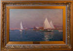 Untitled (seascape with sailboats)