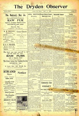 Dryden Observer, 9 Apr 1920