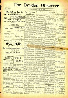 Dryden Observer, 23 Apr 1920