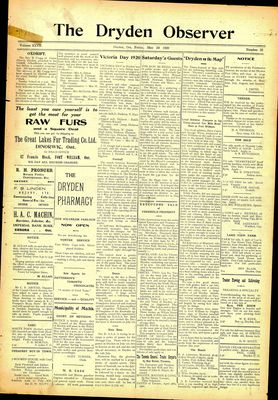 Dryden Observer, 28 May 1920