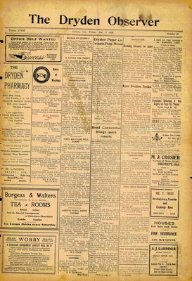 Dryden Observer, 3 Dec 1920