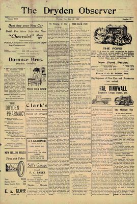 Dryden Observer, 22 Jul 1921