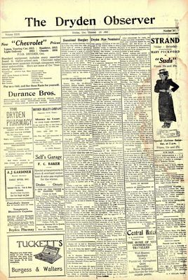 Dryden Observer, 16 Oct 1921