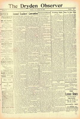 Dryden Observer, 19 Oct 1922