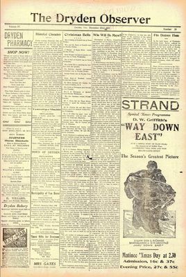 Dryden Observer, 22 Dec 1922