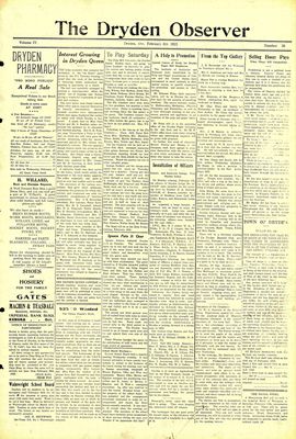 Dryden Observer, 8 Feb 1923