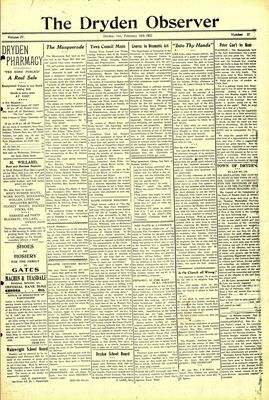 Dryden Observer, 16 Feb 1923