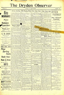 Dryden Observer, 6 Apr 1923