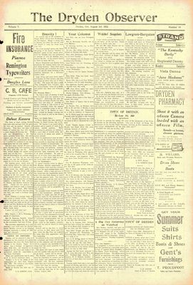 Dryden Observer, 3 Aug 1923