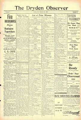 Dryden Observer, 5 Oct 1923