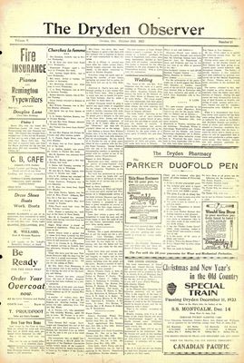 Dryden Observer, 26 Oct 1923