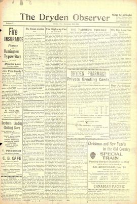 Dryden Observer, 30 Nov 1923