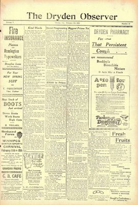 Dryden Observer, 8 Feb 1924