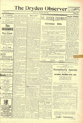 Dryden Observer, 28 Nov 1924