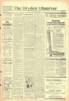 Dryden Observer, 13 Feb 1925