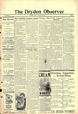 Dryden Observer, 27 Nov 1925