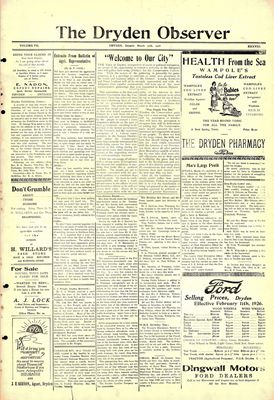 Dryden Observer, 19 Mar 1926