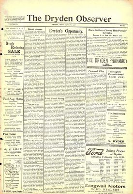 Dryden Observer, 9 Apr 1926