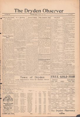 Dryden Observer, 4 Feb 1927