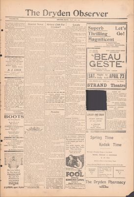 Dryden Observer, 15 Apr 1927