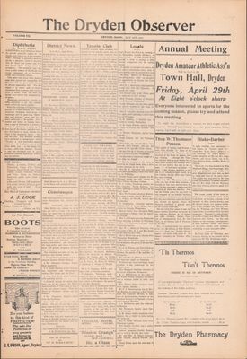 Dryden Observer, 29 Apr 1927