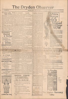 Dryden Observer, 10 Jun 1927