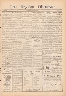 Dryden Observer, 25 Nov 1927