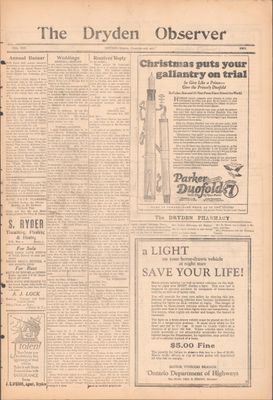 Dryden Observer, 2 Dec 1927