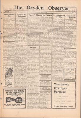 Dryden Observer, 10 Aug 1928