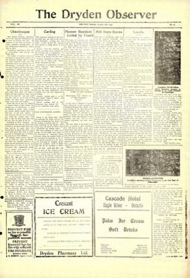 Dryden Observer, 9 Aug 1929