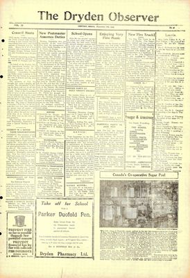 Dryden Observer, 6 Sep 1929