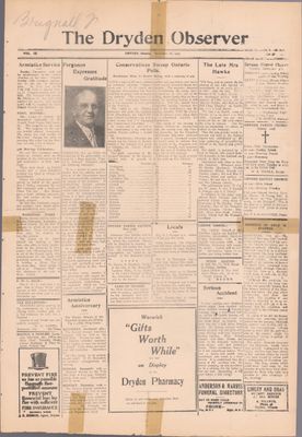 Dryden Observer, 1 Nov 1929