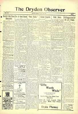 Dryden Observer, 13 Dec 1929